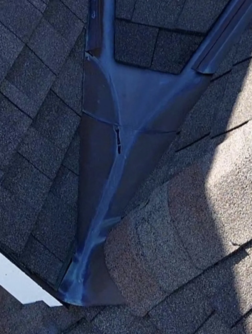 Roof valley flashing on the Lavallette house