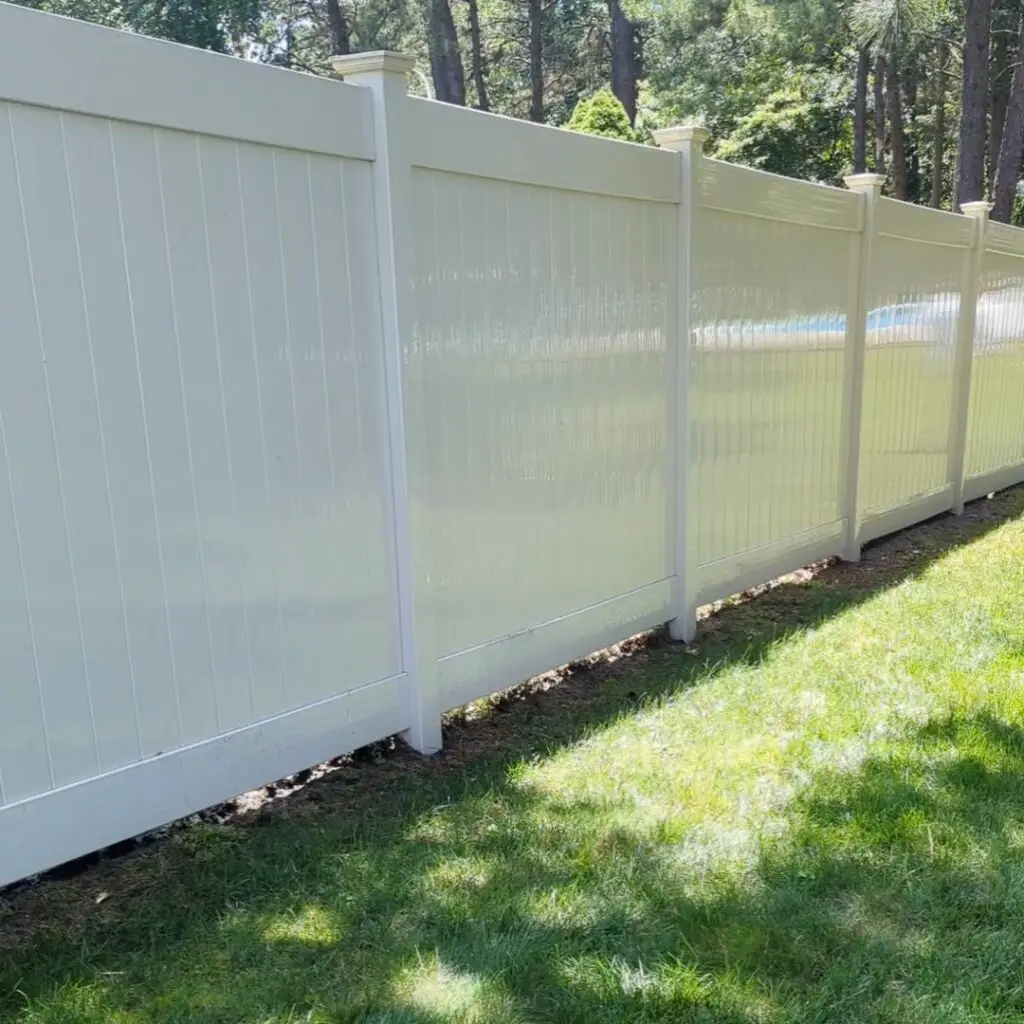 Fence after power washing