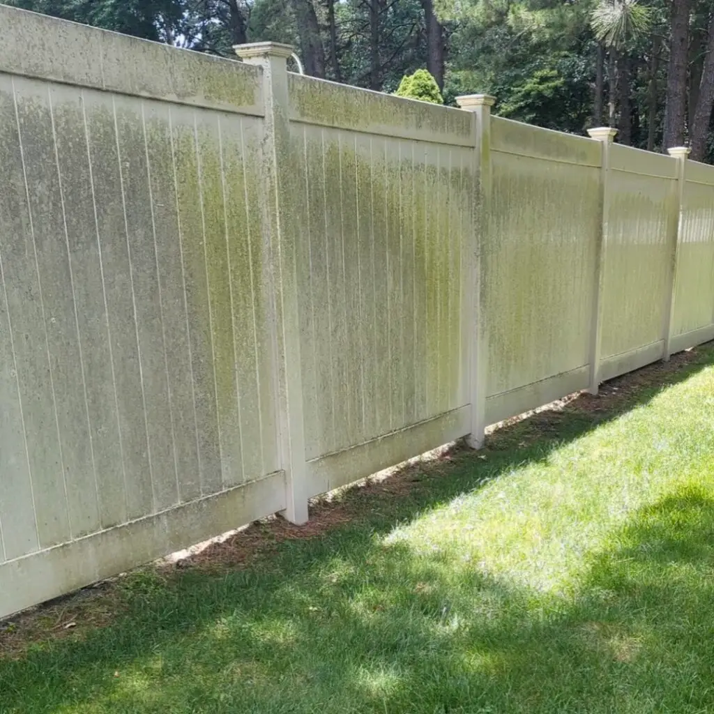 Fence before power washing