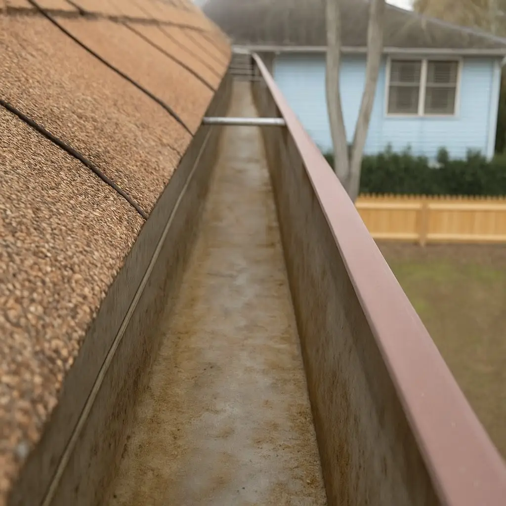 Gutter after cleaning