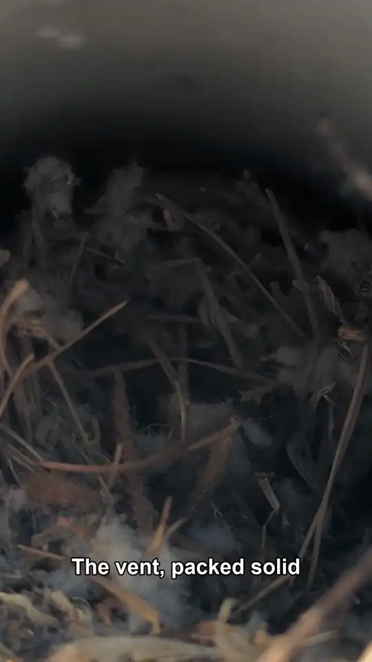 Dryer vent cleaning in Toms River, NJ: camera inside the duct
